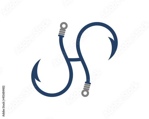 H Letter with two hook logo