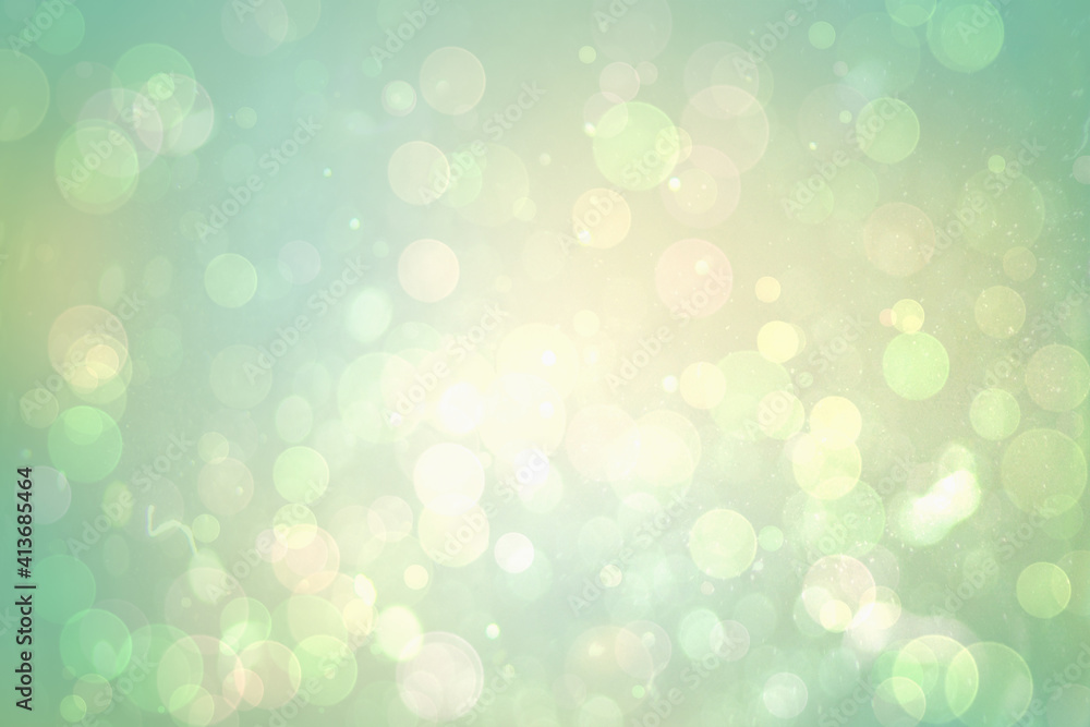 Abstract illustration of bokeh spots of light against green background Abstract illustration of bokeh spots of light against green background