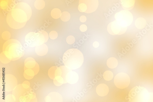 Abstract illustration of bokeh spots of light against yellow background