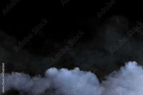 Abstract illustration of clouds of smoke against black background