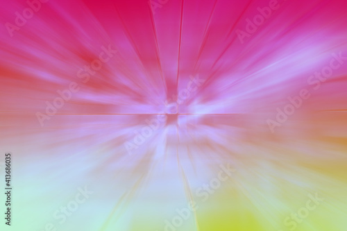 Abstract illustration of motion blur effect on pink and yellow gradient background