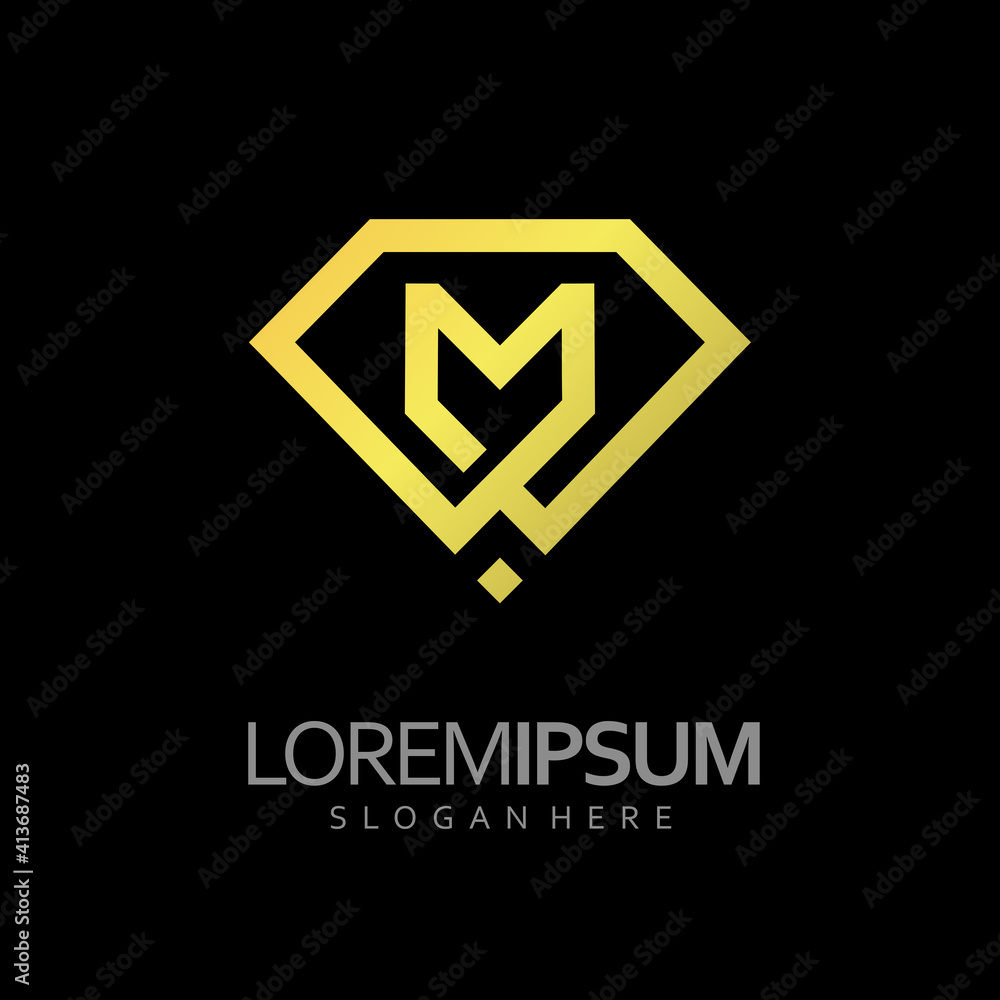 diamond initial M diamond initial M