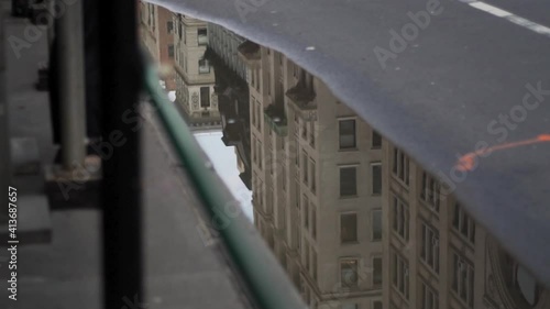 Wallpaper Mural New York buildings reflected into water during the day. Finance concept Torontodigital.ca