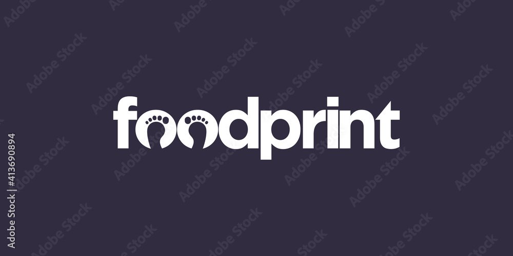 Fototapeta premium Lettering Footprint vector logo design.