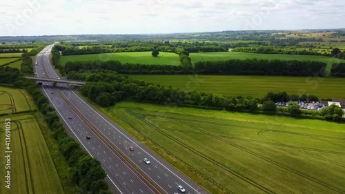 Motorway through the countryside in the UK