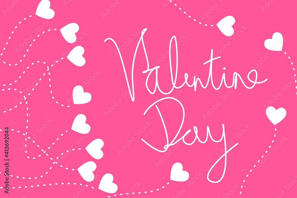 Valentine's day theme pink background with love track. design suitable for cover, web, card, business, poster, etc.
