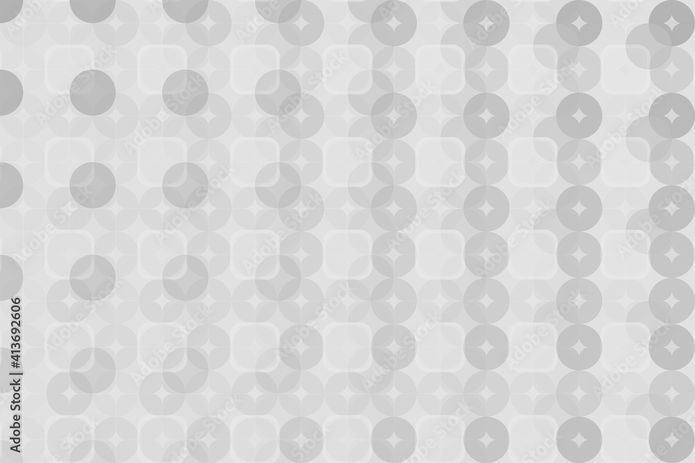 Abstract illustration of square and circular abstract shapes in seamless pattern against grey Abstract illustration of square and circular abstract shapes in seamless pattern against grey