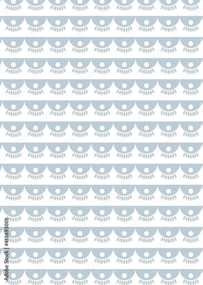 Abstract illustration of abstract grey shapes in seamless pattern against white background