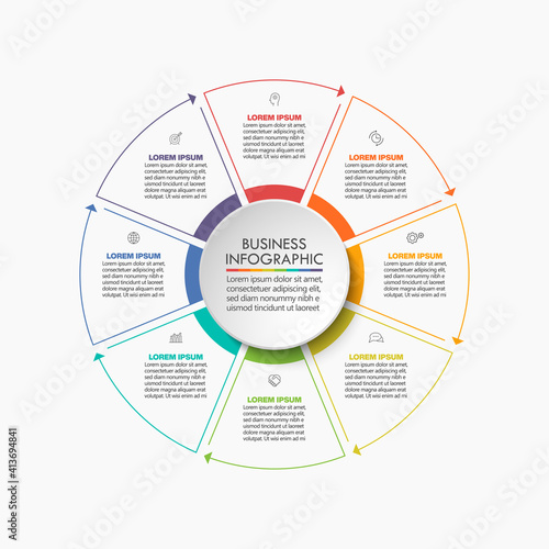 Business circle. timeline infographic icons designed for abstract background template milestone element modern diagram process technology digital marketing data presentation chart Vector