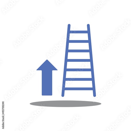 Step Ladder Flat Icon Vector Logo Template Illustration