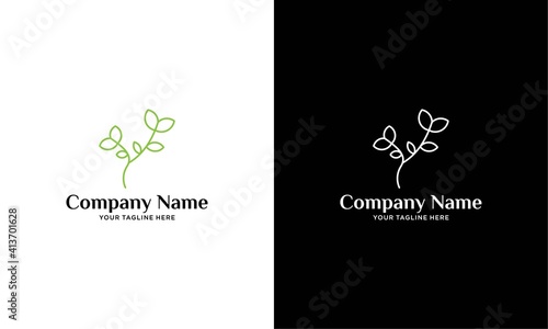 abstract line tree nature logo vector icon design illustration
