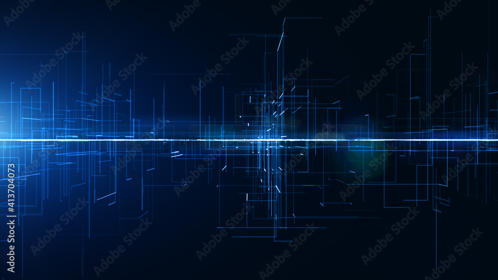 Digital Abstract Background, Digital Cyberspace and Technology Network Connections. 3d rendering