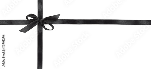 Black satin bow and ribbons...