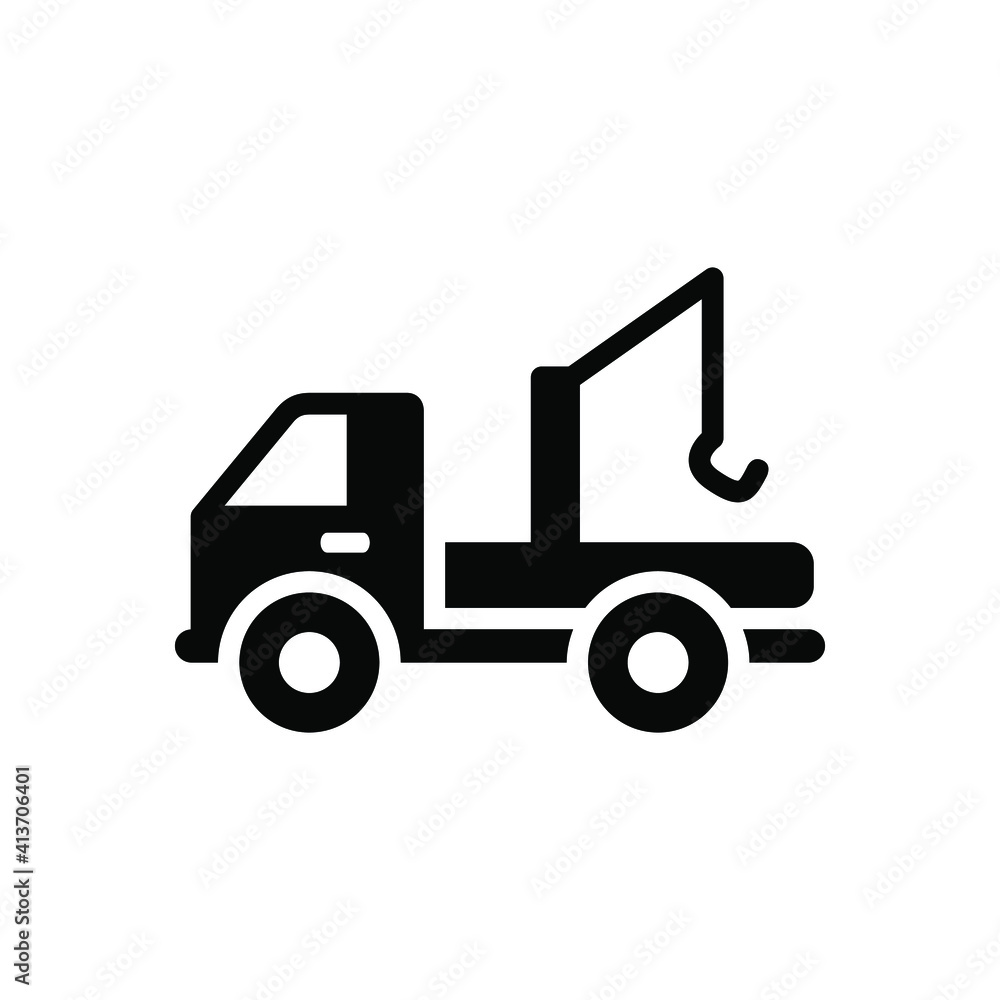 Tow truck icon vector graphic illustration