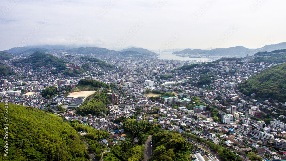 Panoramic view of Nagasaki City taken from aerial photography_13