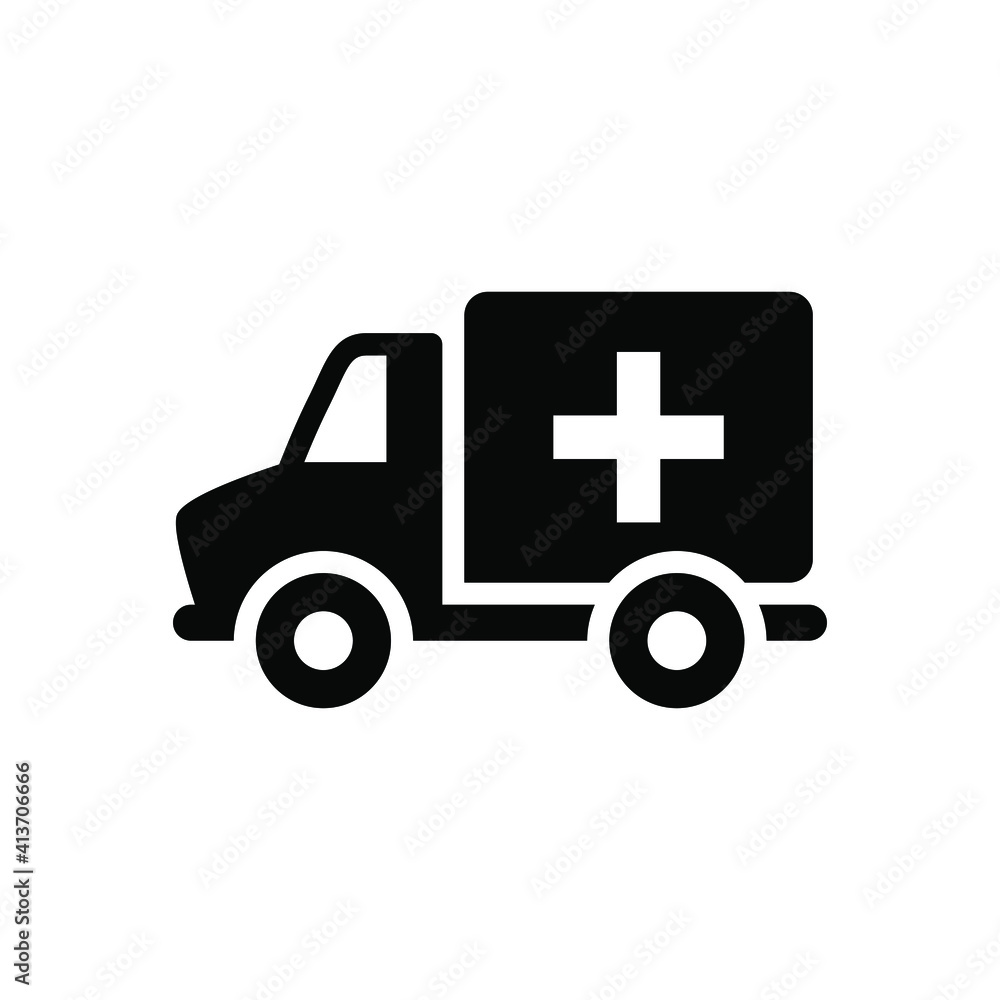 Ambulance icon vector graphic illustration Ambulance icon vector graphic illustration