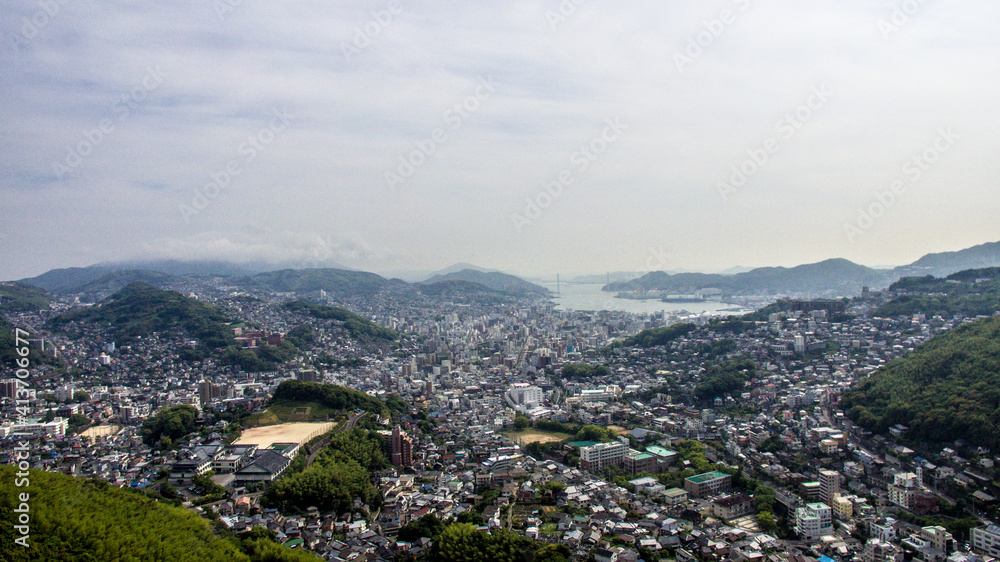Panoramic view of Nagasaki City taken from aerial photography_12 Panoramic view of Nagasaki City taken from aerial photography_12