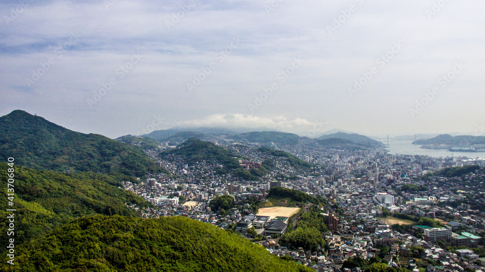 Panoramic view of Nagasaki City taken from aerial photography_07