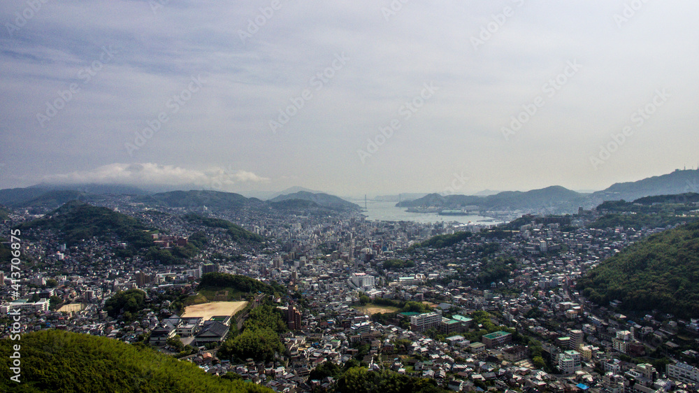 Panoramic view of Nagasaki City taken from aerial photography_06