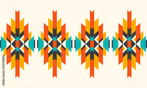 Vector seamless decorative ethnic pattern. American indian motifs. Design for background,carpet,wallpaper,clothing,wrapping,Batik,fabric,Vector illustration.embroidery style.