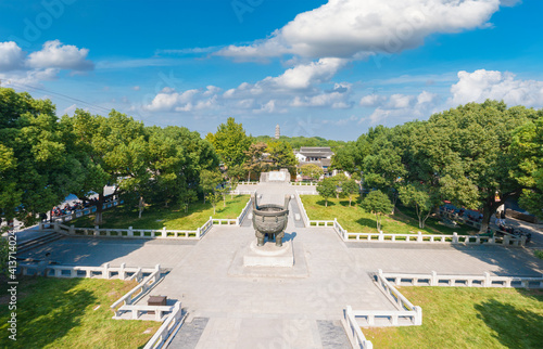 The bronze tripod of Huqiu mountain in Suzhou, Jiangsu Province, China photo