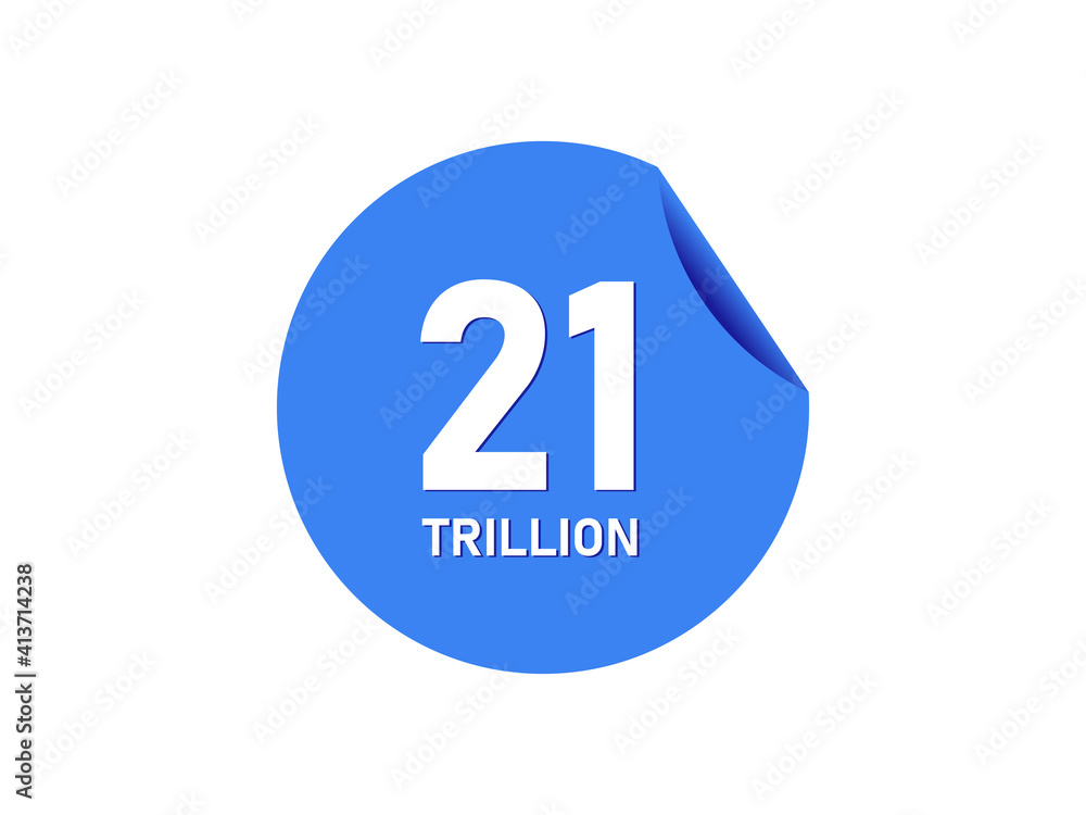 Fototapeta premium 21 trillion texts on the blue sticker