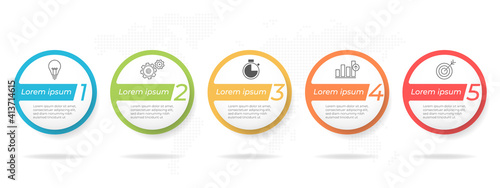 Modern timeline infographic 5 options.