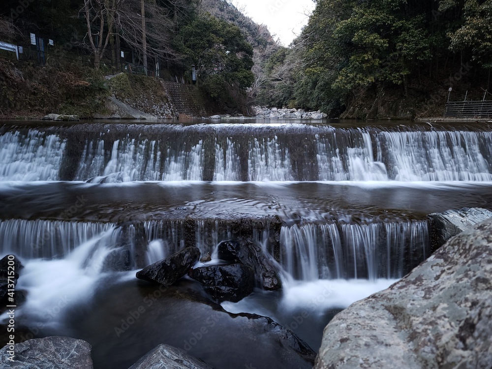 Fototapeta premium River at Settsu-kyo Gorge, Takatsuki, Osaka, Japan