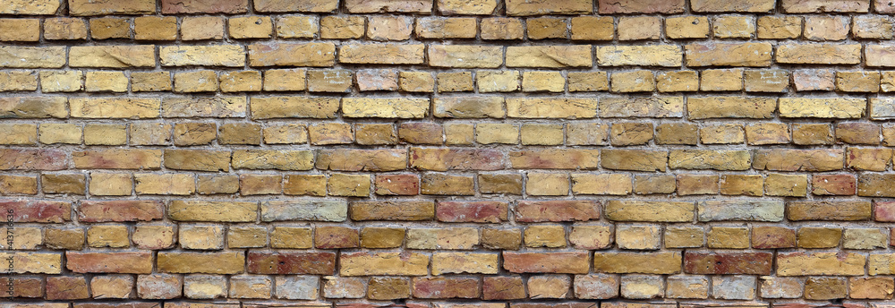 Obraz premium panoramic old red brick wall background