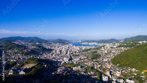 Panoramic view of Nagasaki City taken from aerial photography_01