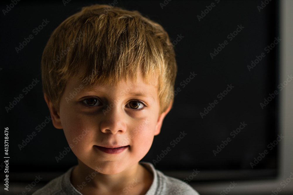 Portrait of cute boy at home Portrait of cute boy at home