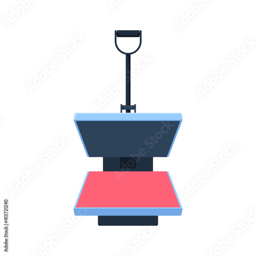 screen printing press design. as a booster or heating screen printing ink. white background