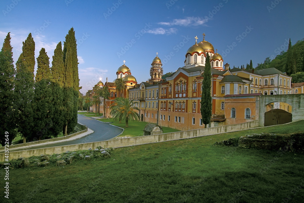 Fototapeta premium Christian monastery in New Athos.