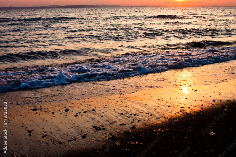 海辺の夕陽