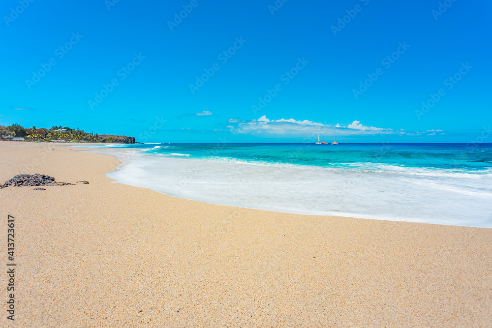 Touristic site of Boucan Canot Beach at saint-Gilles-les-bains - Reunion Island