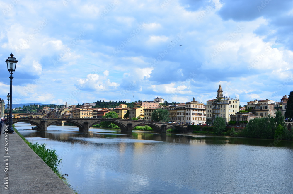 Arno river embankment in Florence