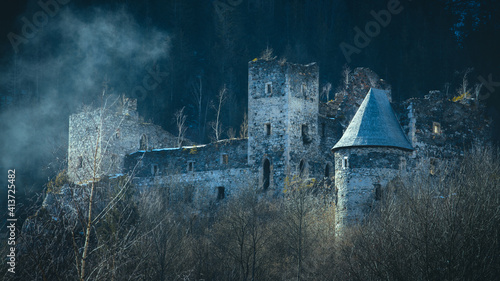 Burg Schachenstein in Thörl am Südabhang des Schöckl in der Steiermark, Österreich photo