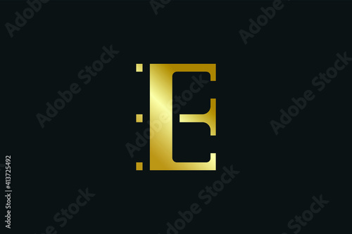 abstract Luxury Letter E logo Template