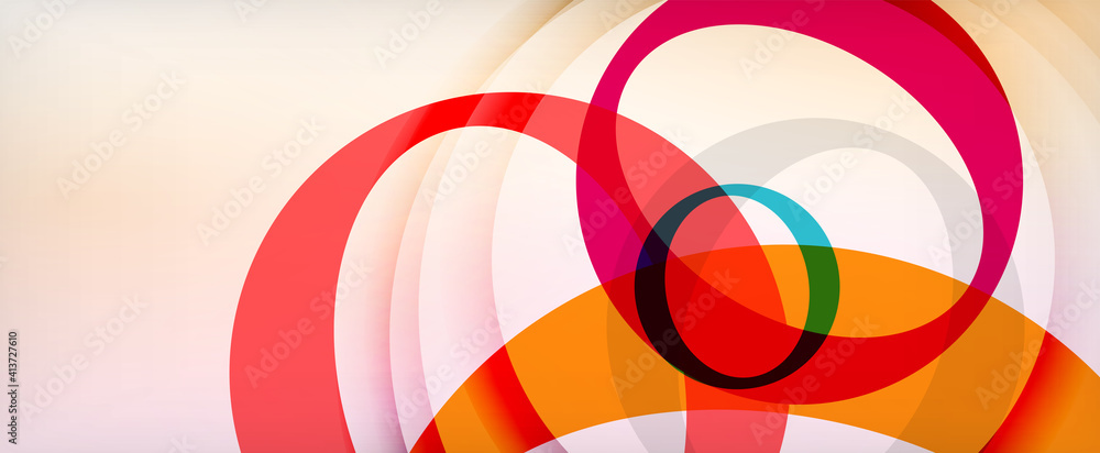 Obraz premium Ring geometric shapes, o letter repetition wallpaper. Abstract background for business or technology presentations, internet posters or web brochure covers
