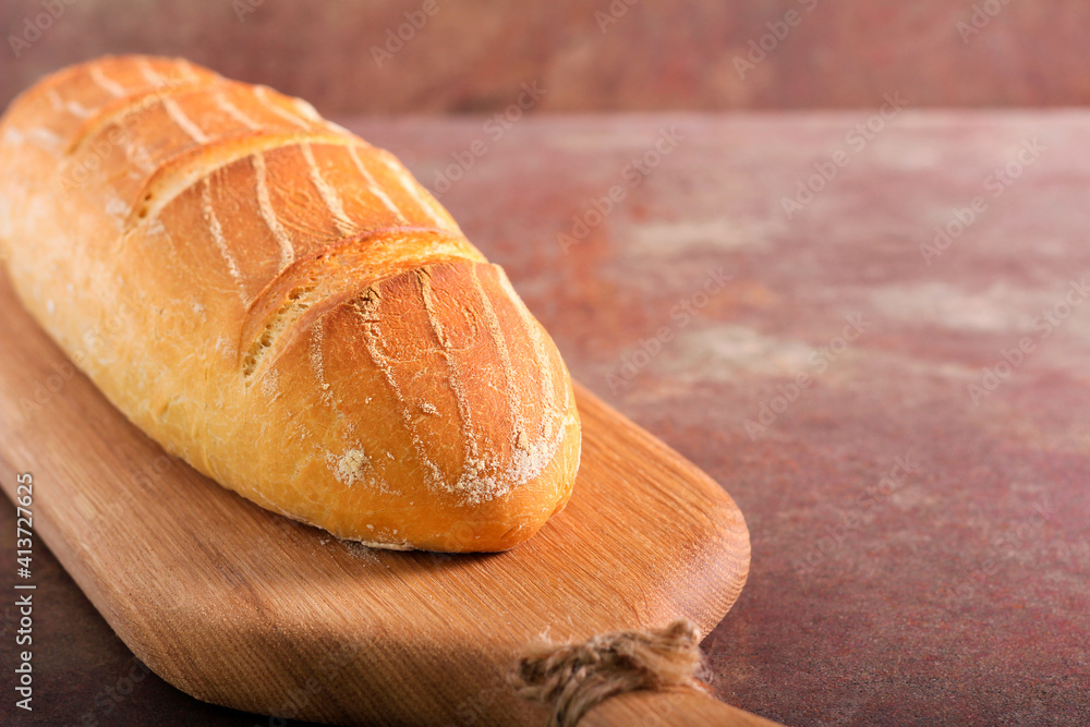 Fototapeta premium Freshly baked white bread loaf
