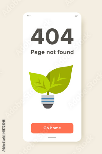 Icon of leaves instead of light bulb. Renewable energy, alternative energy, environment. Ecology concept. Can be used for topics like ecology, converting energy or environmental protection