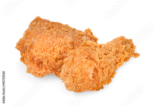 Fried chicken wings isolated on White Background