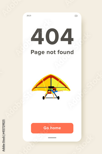Multicolored flat icon of hang glider with two male gliders