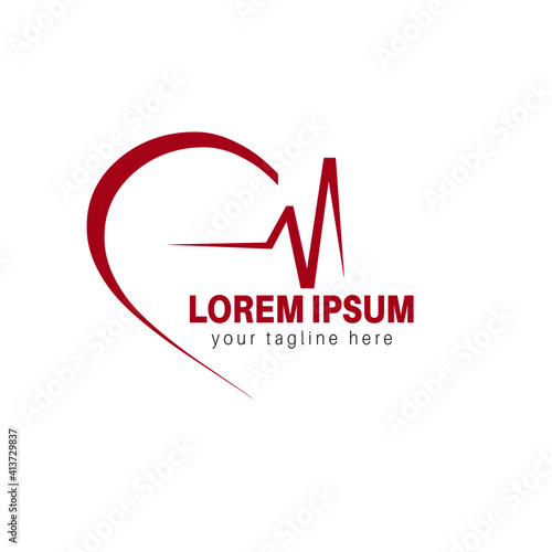 logo for company cardiology doctor health care medical and clinic logo vector design.