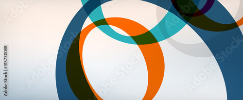 Ring geometric shapes, o letter repetition wallpaper. Abstract background for business or technology presentations, internet posters or web brochure covers