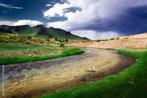 River run in the Gobi desert