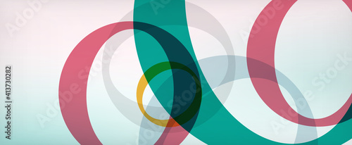 Ring geometric shapes, o letter repetition wallpaper. Abstract background for business or technology presentations, internet posters or web brochure covers