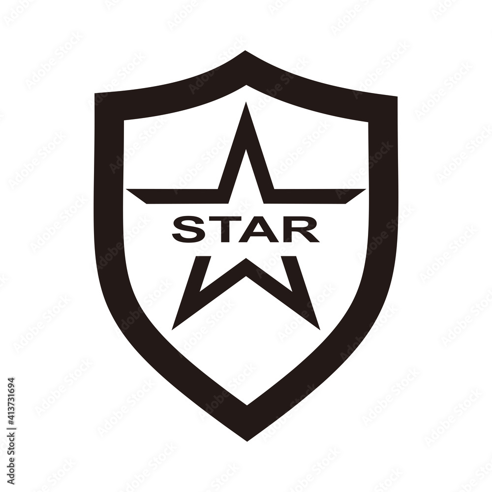 shields and stars logo vector design