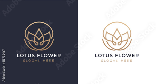 luxury lotus logo design