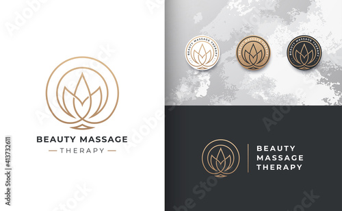 badge lotus flower logo